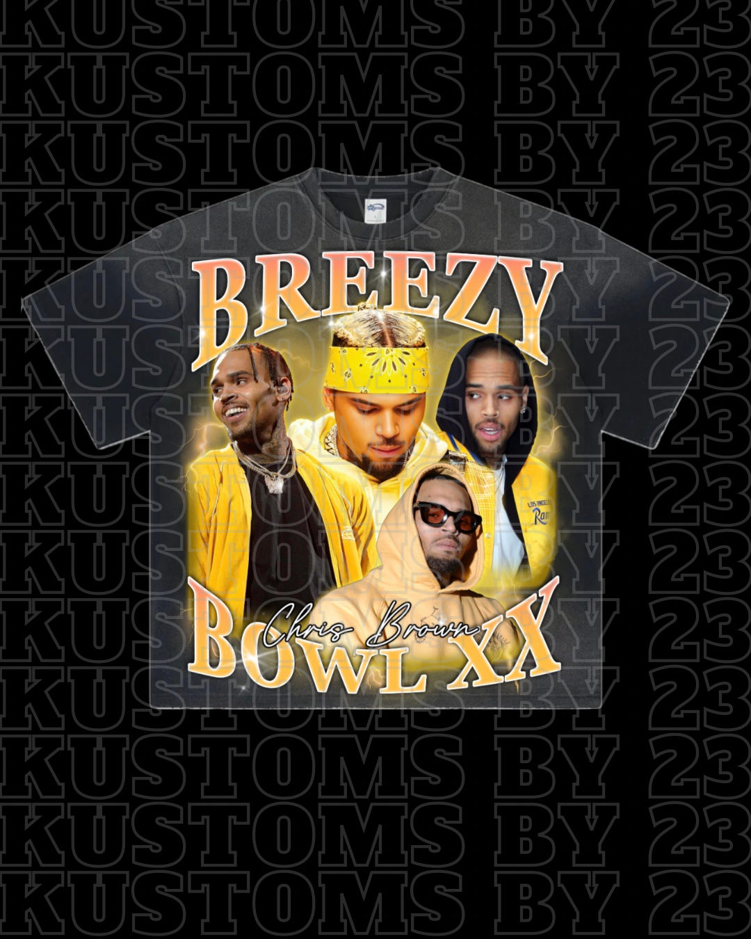 Chris Brown “Breezy XX Bowl” Concert 25’ Tees w/ MoneyOnMyMind Clo. Website Barcode