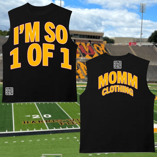 GSU Homecoming 25’ “I’M SO 1OF1” Sleeveless Tee w/ Website Barcode