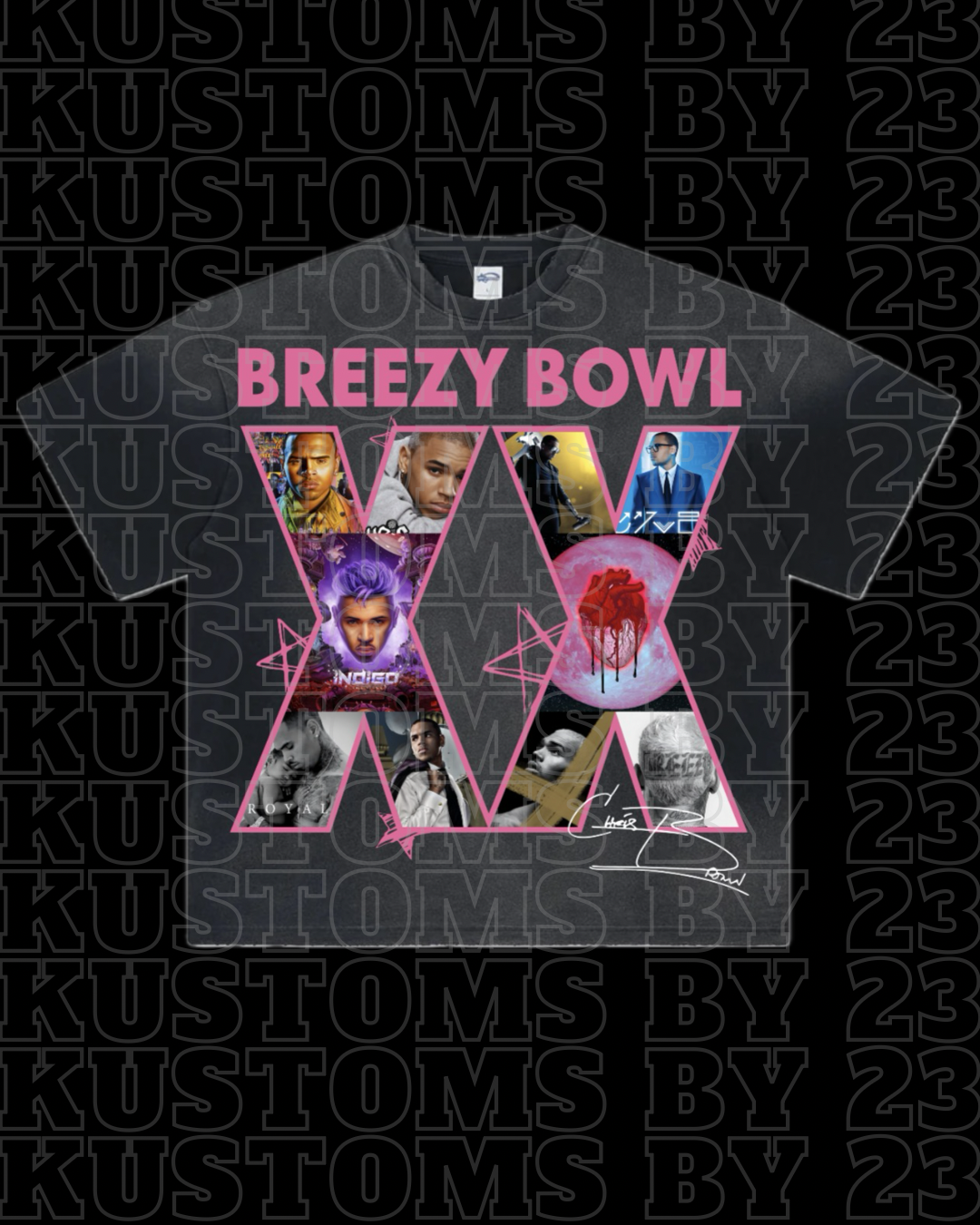 Chris Brown “Breezy XX Bowl” Concert 25’ Tees w/ MoneyOnMyMind Clo. Website Barcode