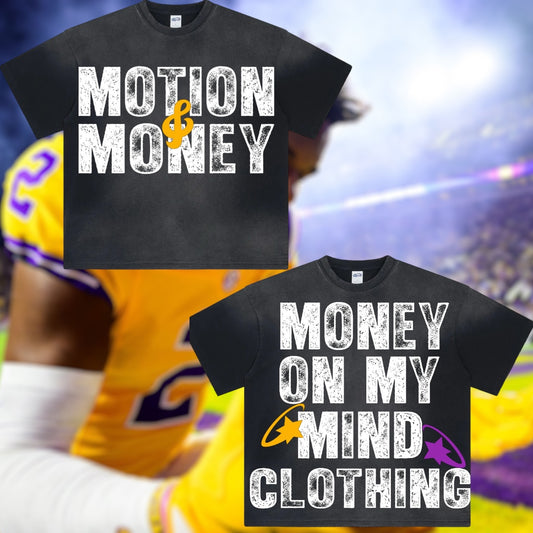 LSU Homecoming 25’ “Motion&Money” Acid Wash Tee