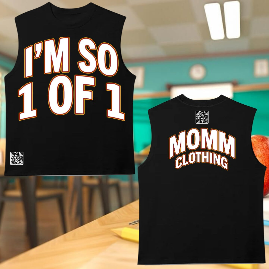 Back-To-School “I’M SO 1OF1” Sleeveless Tee w/ Website Barcode